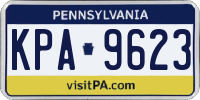 PA license plate KPA9623