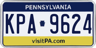 PA license plate KPA9624