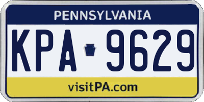 PA license plate KPA9629