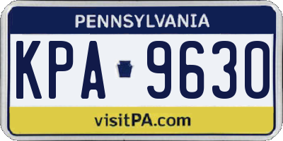 PA license plate KPA9630