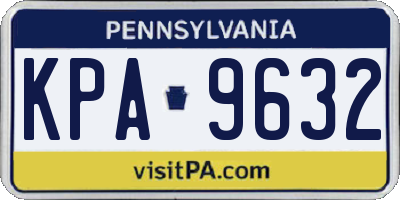 PA license plate KPA9632