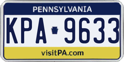 PA license plate KPA9633