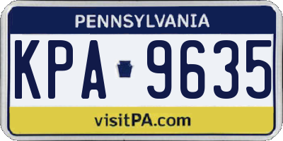 PA license plate KPA9635