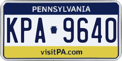 PA license plate KPA9640