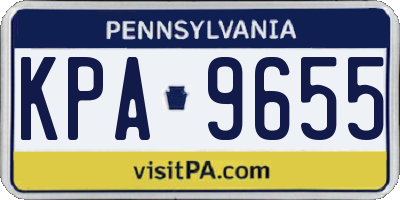 PA license plate KPA9655