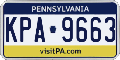 PA license plate KPA9663