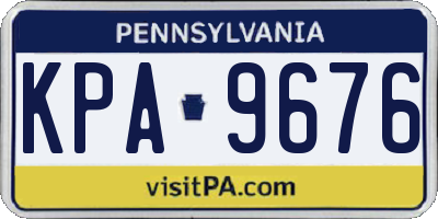 PA license plate KPA9676