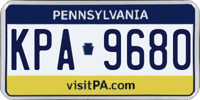 PA license plate KPA9680