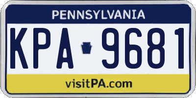PA license plate KPA9681
