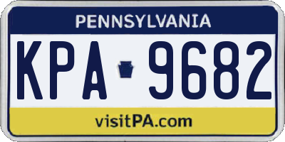 PA license plate KPA9682