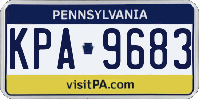 PA license plate KPA9683