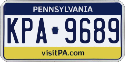 PA license plate KPA9689