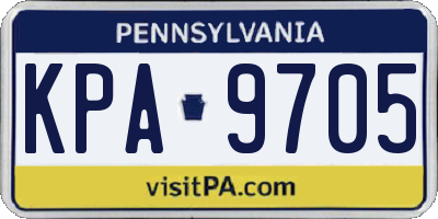 PA license plate KPA9705