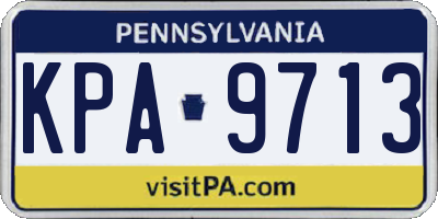 PA license plate KPA9713