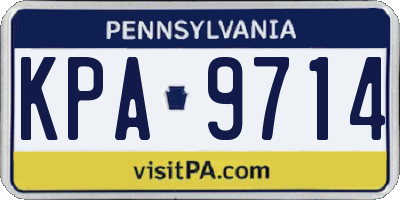 PA license plate KPA9714