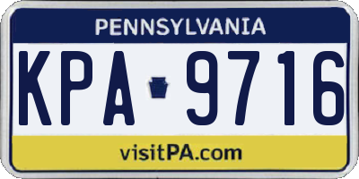 PA license plate KPA9716