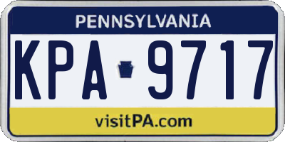 PA license plate KPA9717