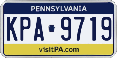 PA license plate KPA9719