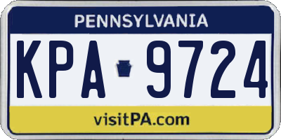 PA license plate KPA9724