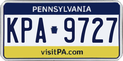PA license plate KPA9727