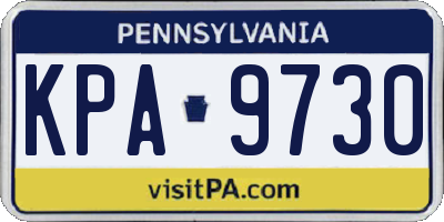 PA license plate KPA9730