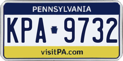 PA license plate KPA9732