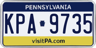 PA license plate KPA9735