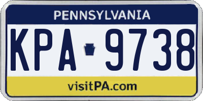 PA license plate KPA9738