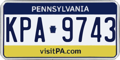 PA license plate KPA9743