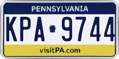 PA license plate KPA9744