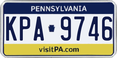 PA license plate KPA9746