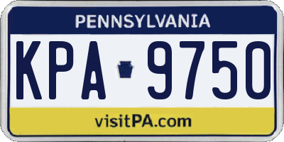 PA license plate KPA9750