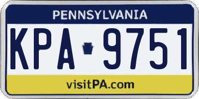 PA license plate KPA9751