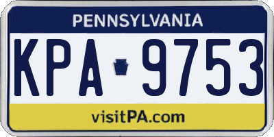 PA license plate KPA9753