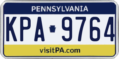 PA license plate KPA9764