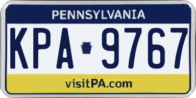 PA license plate KPA9767