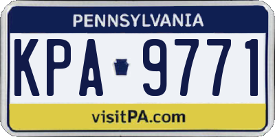 PA license plate KPA9771