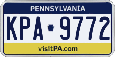 PA license plate KPA9772