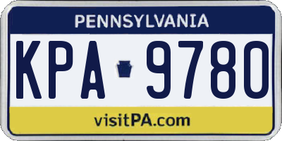 PA license plate KPA9780