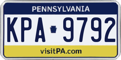PA license plate KPA9792