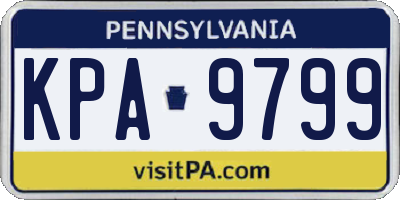 PA license plate KPA9799