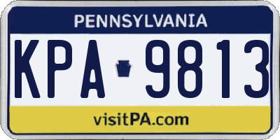 PA license plate KPA9813