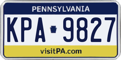 PA license plate KPA9827
