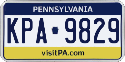 PA license plate KPA9829