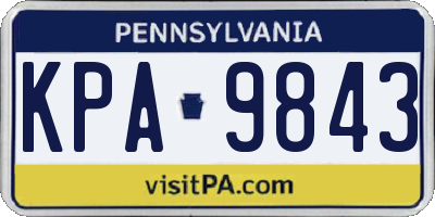 PA license plate KPA9843