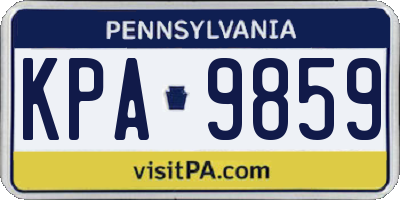 PA license plate KPA9859