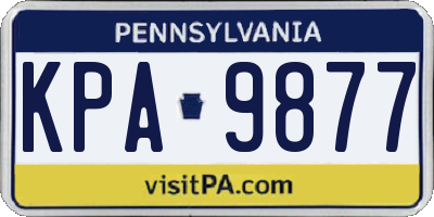 PA license plate KPA9877