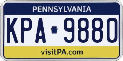 PA license plate KPA9880
