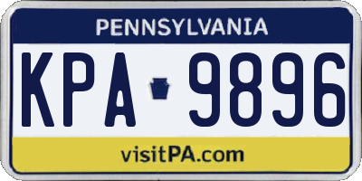 PA license plate KPA9896