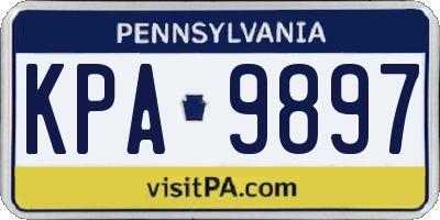 PA license plate KPA9897